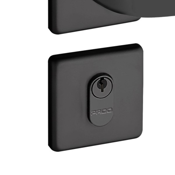 Encontraproduto.com.br - Fechadura Zamac Externa Roseta Quadrada Concept 413 Pado Preto