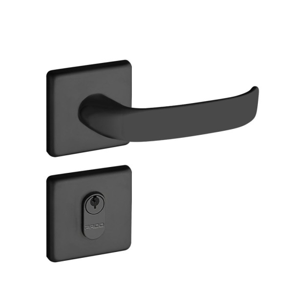 Encontraproduto.com.br - Fechadura Zamac Externa Roseta Quadrada Concept 413 Pado Preto