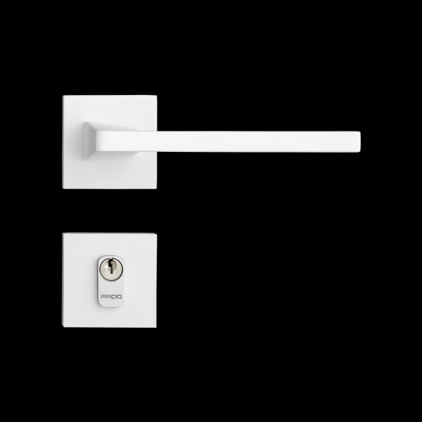 Encontraproduto.com.br - Fechadura Karli em Zamac Branco Texturizado Externa