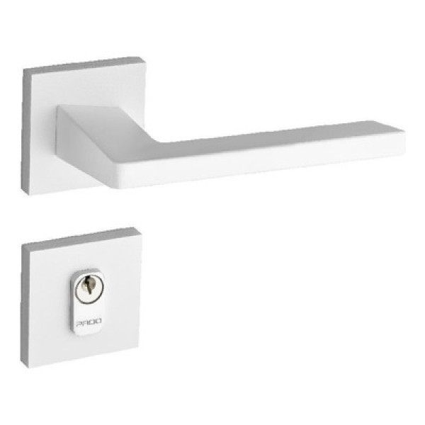 Encontraproduto.com.br - Fechadura Karli em Zamac Branco Texturizado Externa