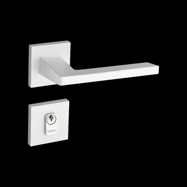 Encontraproduto.com.br - Fechadura Karli em Zamac Branco Texturizado Externa
