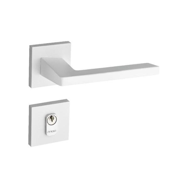 Encontraproduto.com.br - Fechadura Karli em Zamac Branco Texturizado Externa