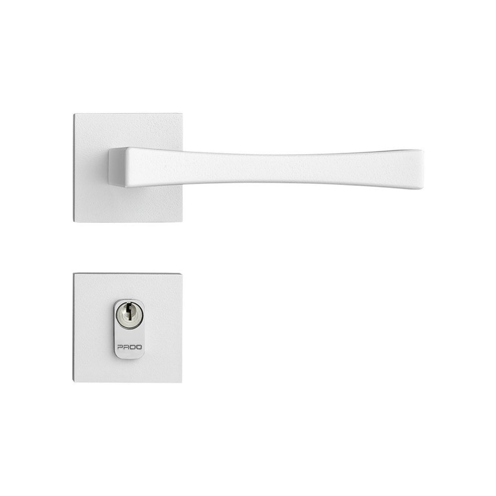 Encontraproduto.com.br - Fechadura Vivaldi em Zamac Branco Texturizado Externa