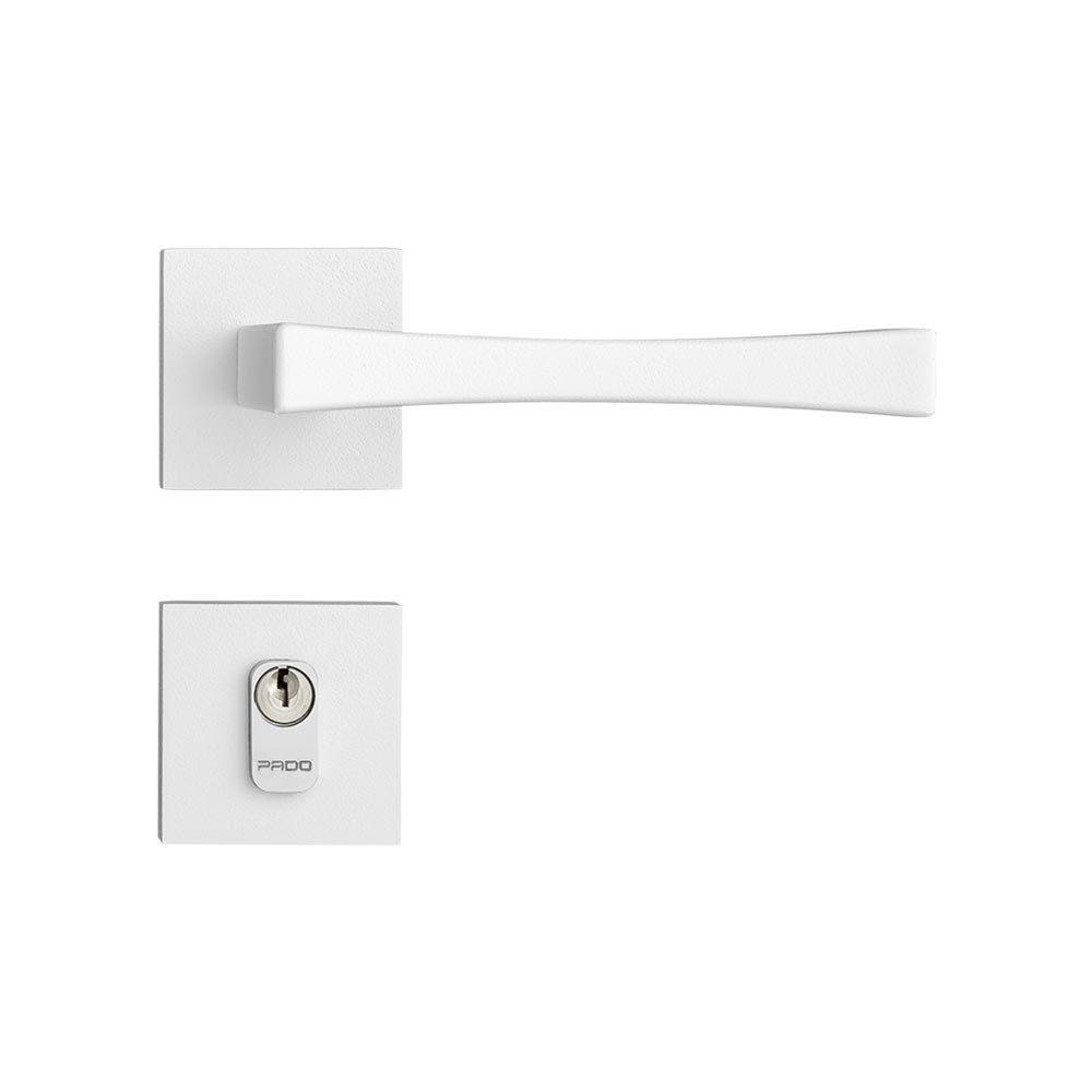 Encontraproduto.com.br - Fechadura Vivaldi em Zamac Branco Texturizado Externa