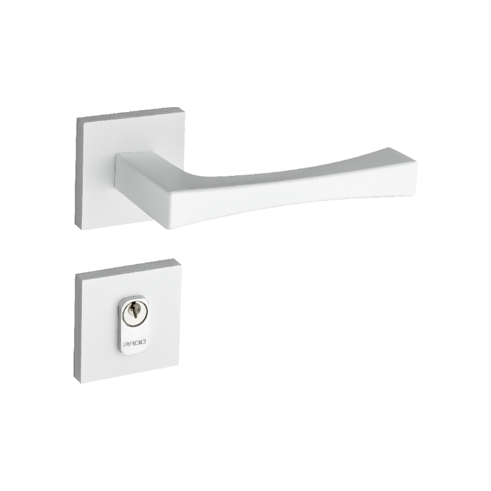 Encontraproduto.com.br - Fechadura Vivaldi em Zamac Branco Texturizado Externa
