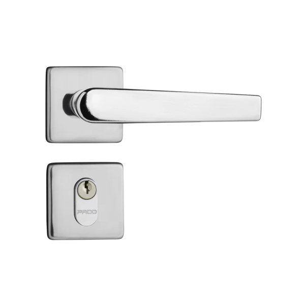 Encontraproduto.com.br - Fechadura Zamac Externa Roseta Quadrada Concept 401 Pado Cromado