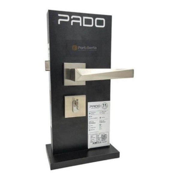 Fechadura Zamac Externa Roseta Quadrada Ascot Pado Cromo Acetinado