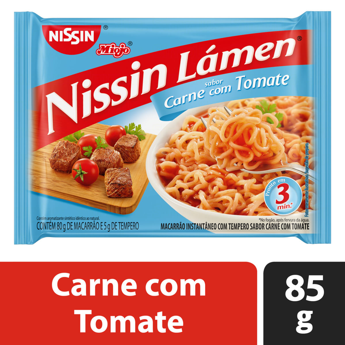 Encontraproduto.com.br - Macarrão Instantâneo Nissin Sabor Carne com Tomate 85g
