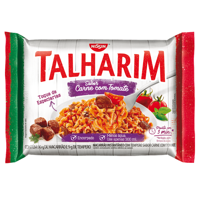 Encontraproduto.com.br - Macarrão Instantâneo Nissin Talharim Sabor Carne com Tomate 99g