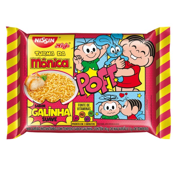 Encontraproduto.com.br - Macarrão Instantâneo Nissin Turma da Mônica Galinha Pacote 85g