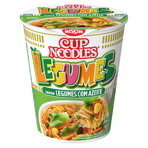 Macarrão Instantâneo Nissin Cup Noodles Sabor Legumes 65g