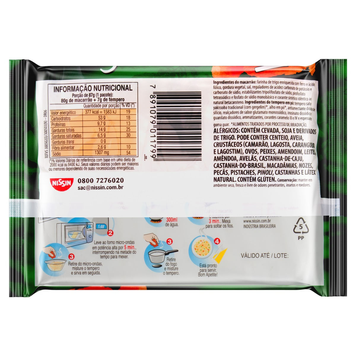 Encontraproduto.com.br - Yakissoba Instantâneo Nissin Tradicional Carne E Frango 87g