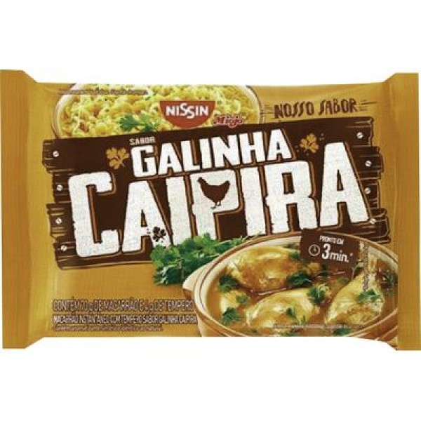 Encontraproduto.com.br - Macarrão Instantâneo Nissin Miojo Nosso Sabor Lámen Galinha Caipira Pacote 74g