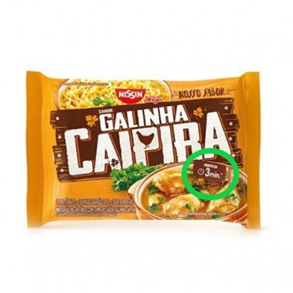 Encontraproduto.com.br - Macarrão Instantâneo Nissin Miojo Nosso Sabor Lámen Galinha Caipira Pacote 74g