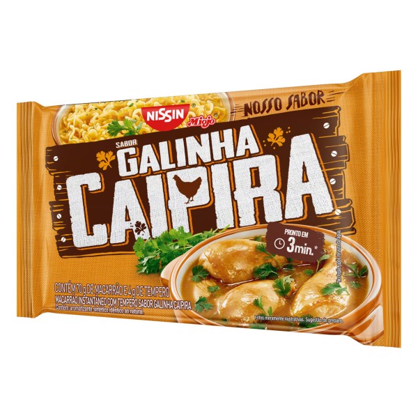 Encontraproduto.com.br - Macarrão Instantâneo Nissin Miojo Nosso Sabor Lámen Galinha Caipira Pacote 74g