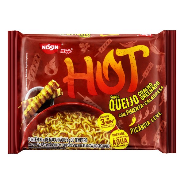 Encontraproduto.com.br - Macarrão Instantâneo Queijo Coalho Grelhado com Pimenta-Calabresa Nissin Hot 85 g