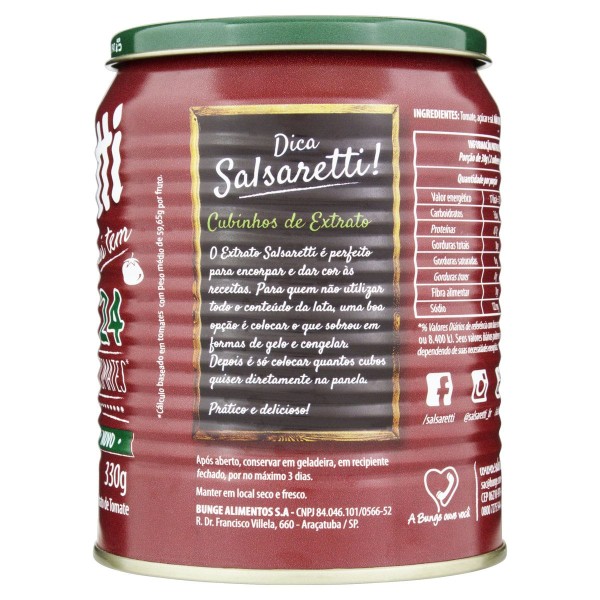 Encontraproduto.com.br - Extrato de Tomate Salsaretti Lata com 330g