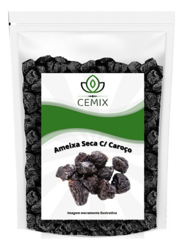 Encontraproduto.com.br - Ameixa Seca 110-132 Argentina Premium Cemix 250g