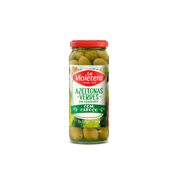 Azeitona Verde La Violetera com Caroço Pote 200g