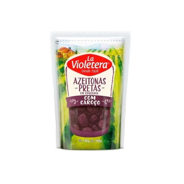 Encontraproduto.com.br - Azeitona Preta com Caroço La Violetera 100g
