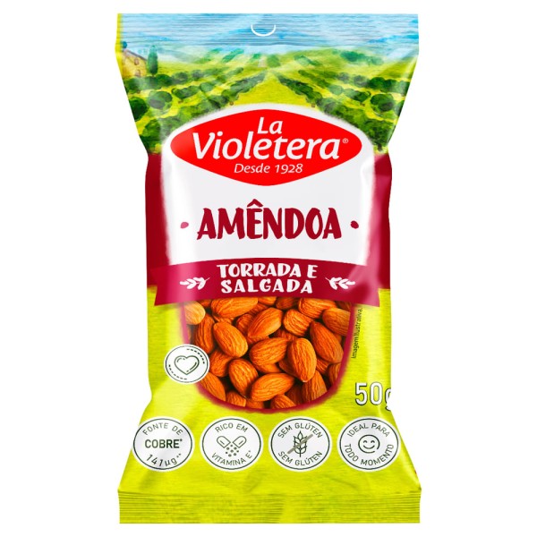 Encontraproduto.com.br - Amêndoa La Violetera Torrada e Salgada 50g
