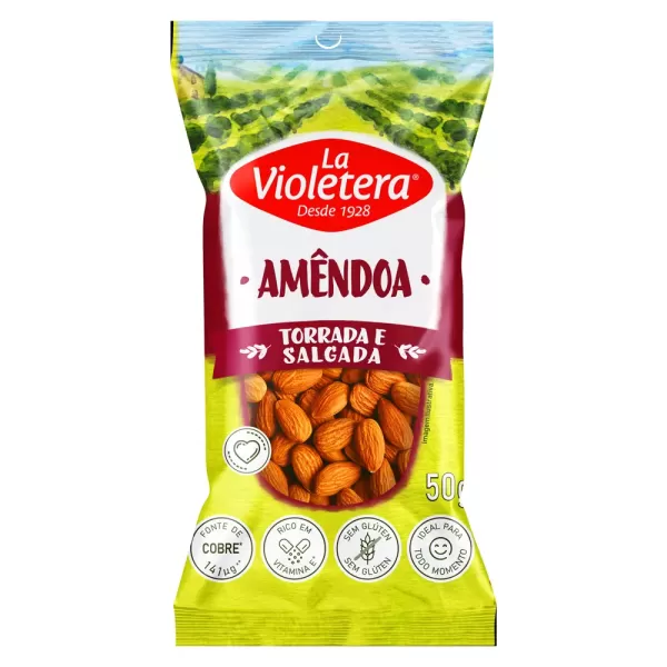 Encontraproduto.com.br - Amêndoa La Violetera Torrada e Salgada 50g