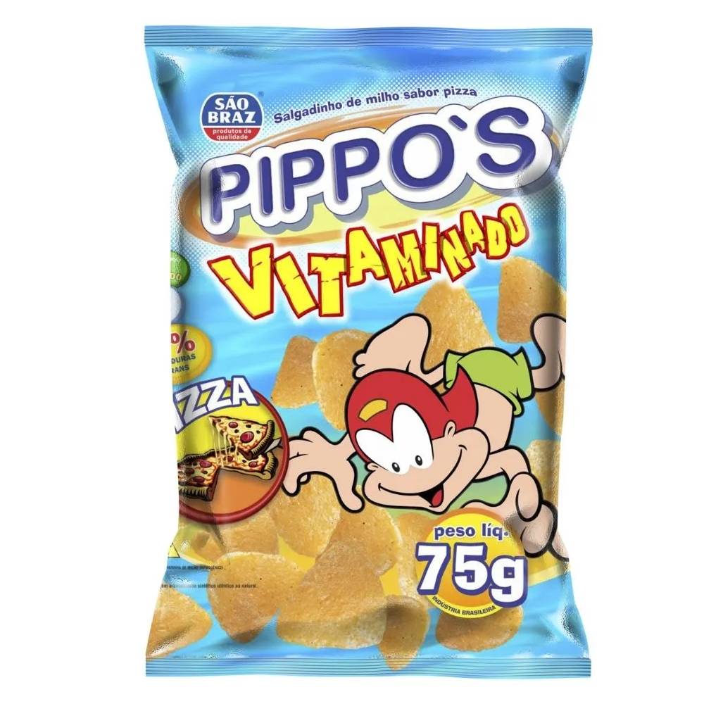 Salgadinho Pippos Pizza Pacote com 75g