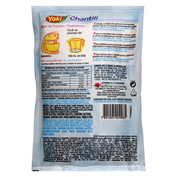 Encontraproduto.com.br - Chantilly Pó Yoki Pacote 50g