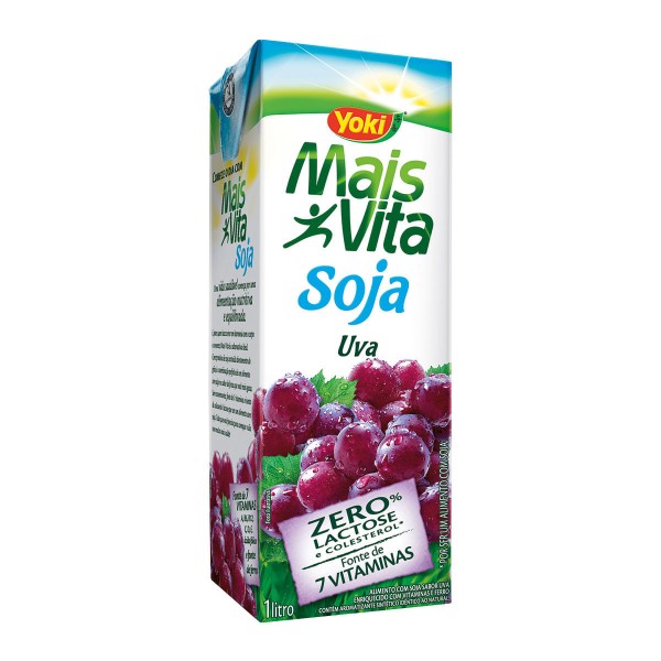 Encontraproduto.com.br - Bebida á Base de Soja Sabor Uva Yoki Mais Vita 1 Litro
