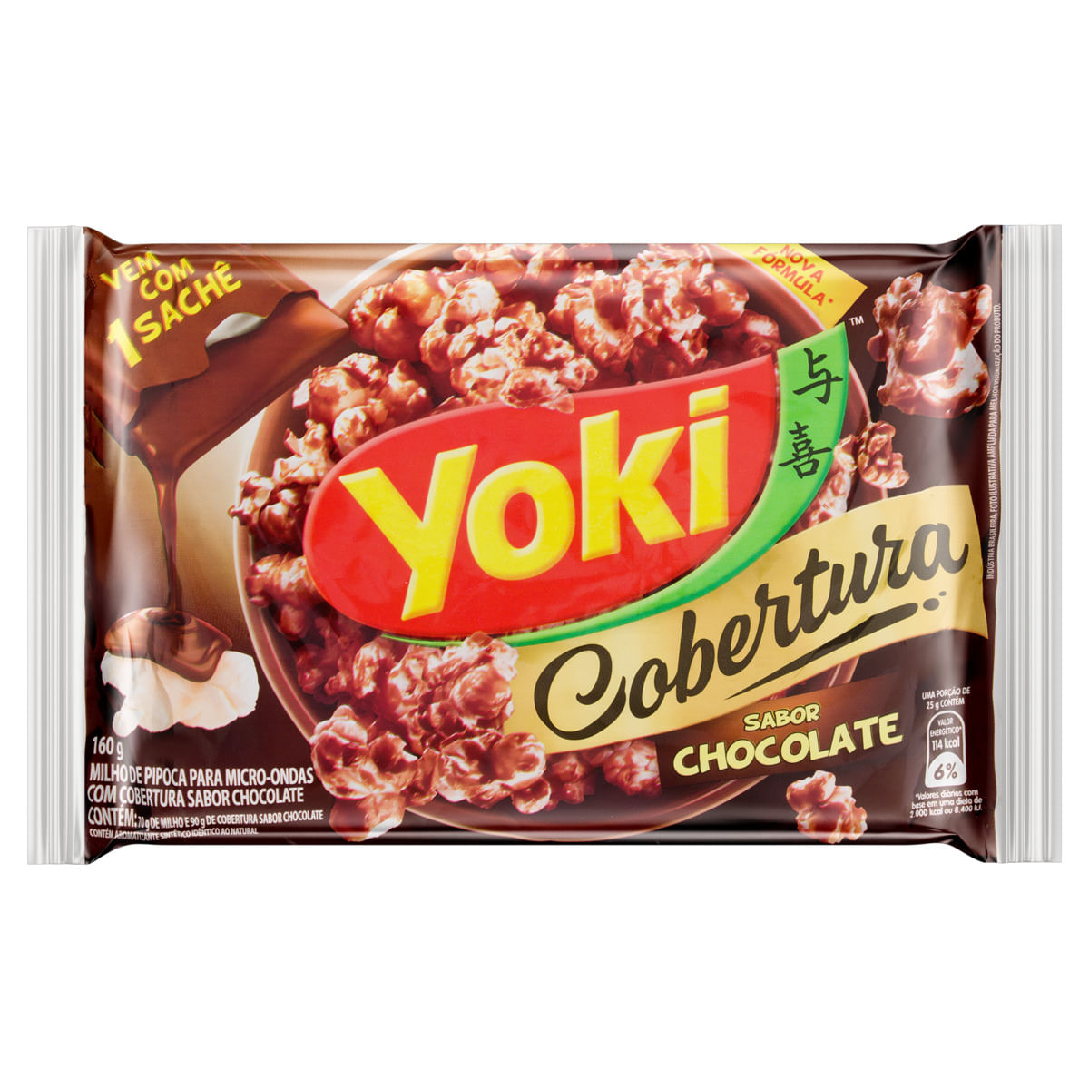 Pipoca para Micro-Ondas Yoki Cobertura Chocolate 160g