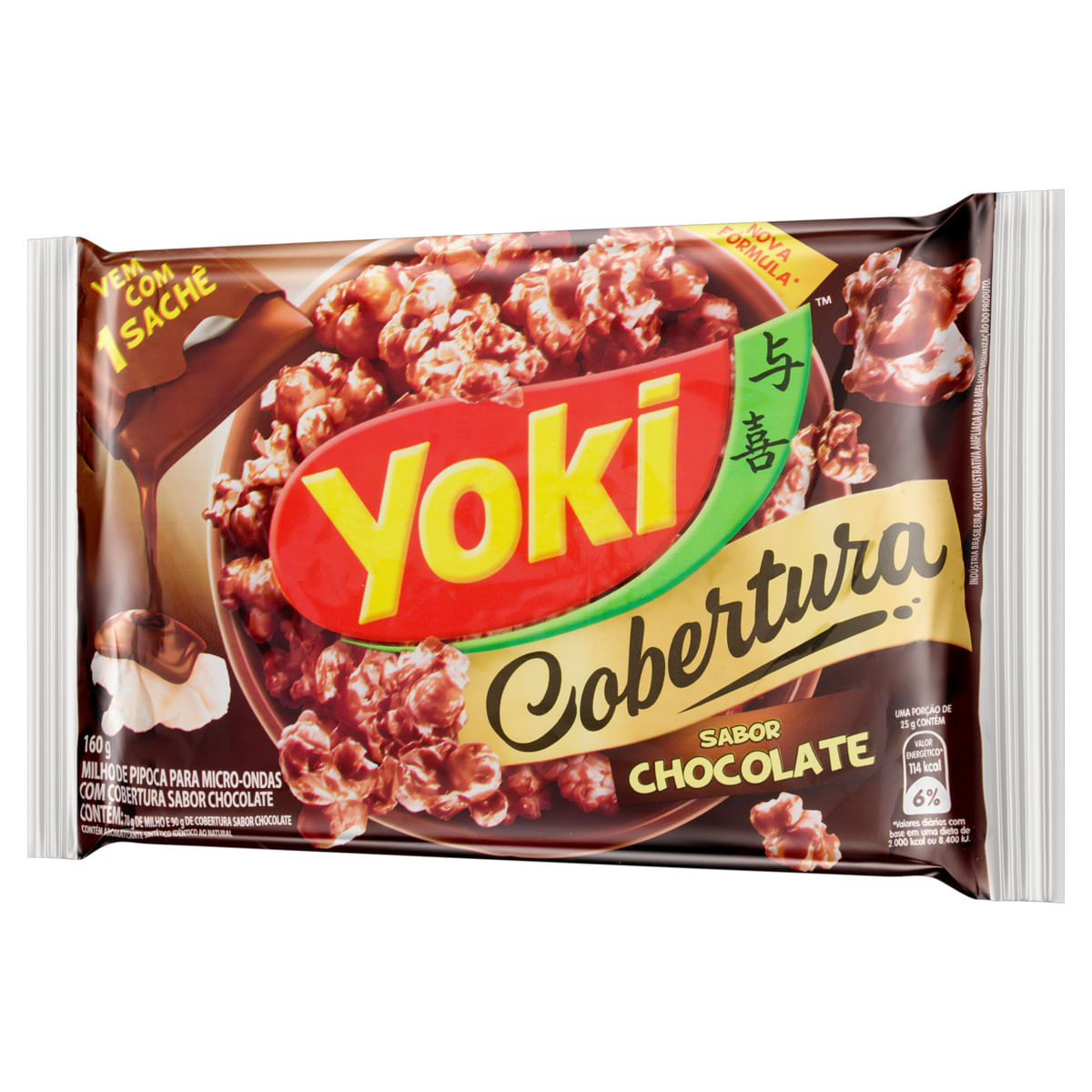 Encontraproduto.com.br - Pipoca para Micro-Ondas Yoki Cobertura Chocolate 160g