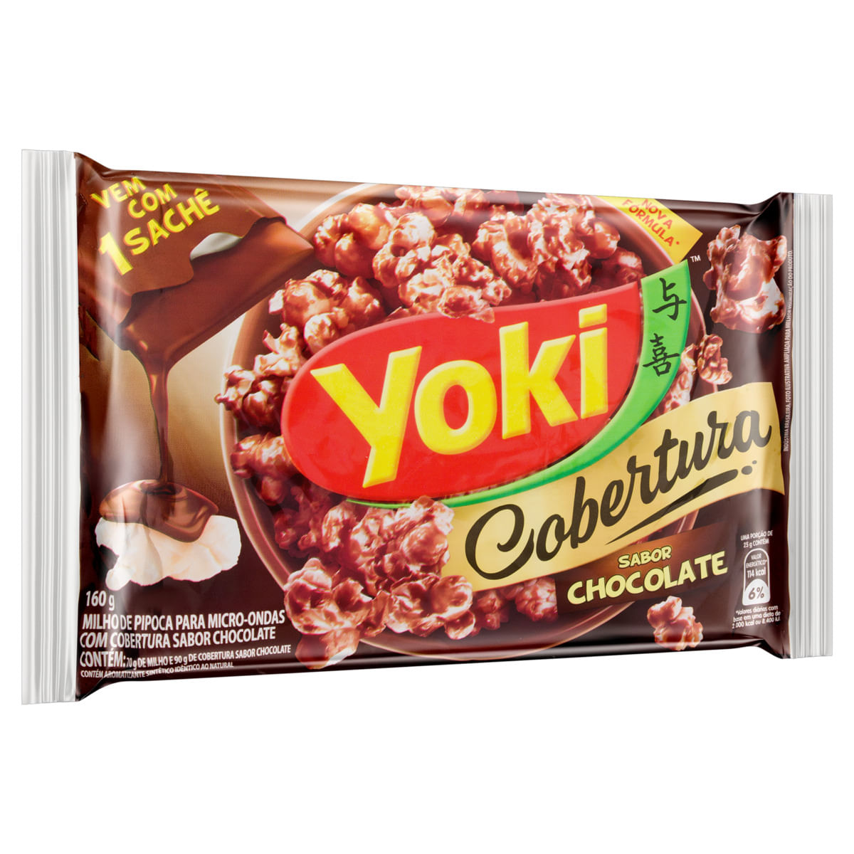 Encontraproduto.com.br - Pipoca para Micro-Ondas Yoki Cobertura Chocolate 160g