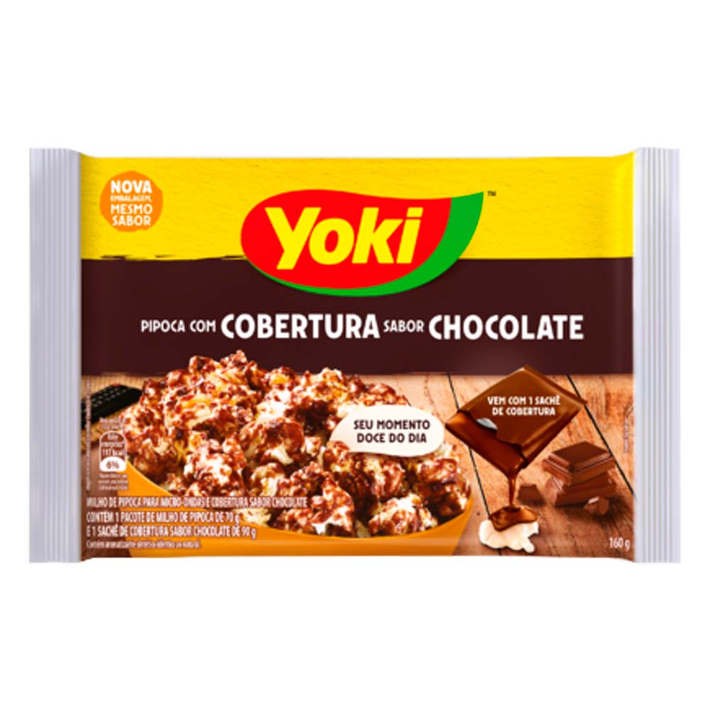 Encontraproduto.com.br - Pipoca para Micro-Ondas Yoki Cobertura Chocolate 160g
