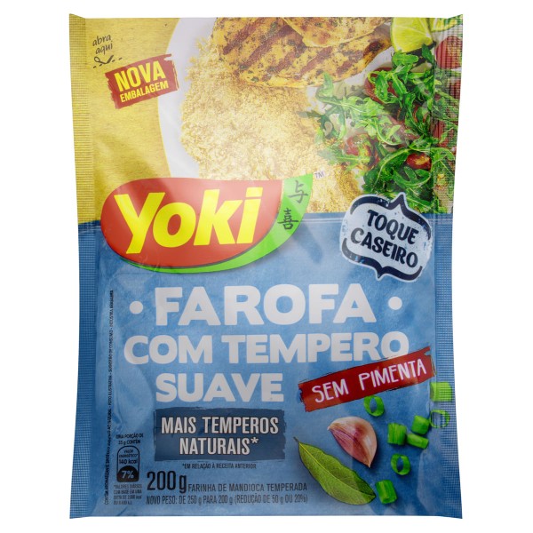 Encontraproduto.com.br - Farofa De Mandioca Com Tempero Suave Yoki Pacote 200g