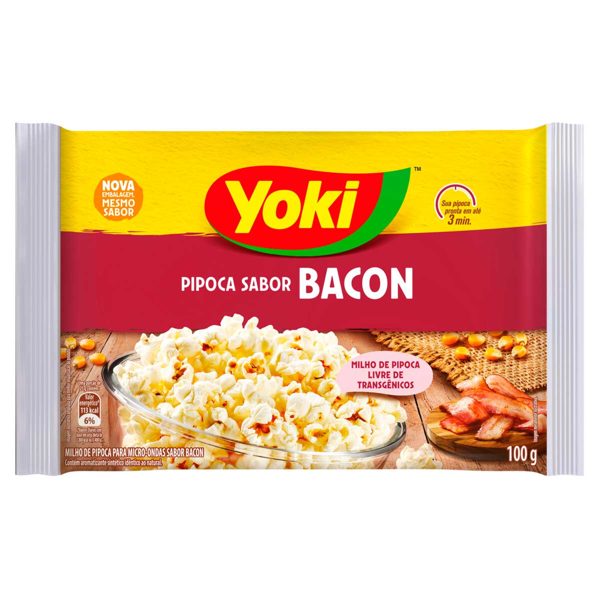 Encontraproduto.com.br - Pipoca para Micro Ondas Yoki Bacon 100g