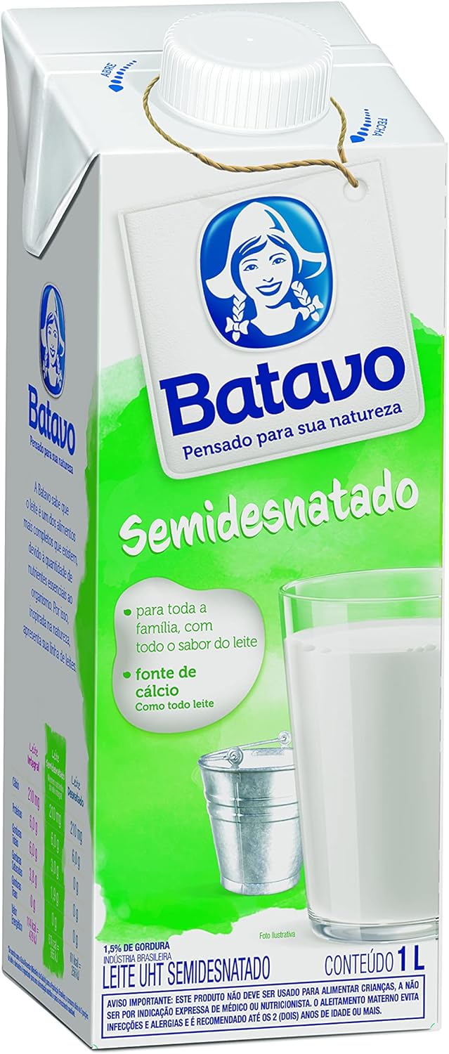 Encontraproduto.com.br - Leite Longa Vida Semidesnatado com tampa Batavo 1 Litro