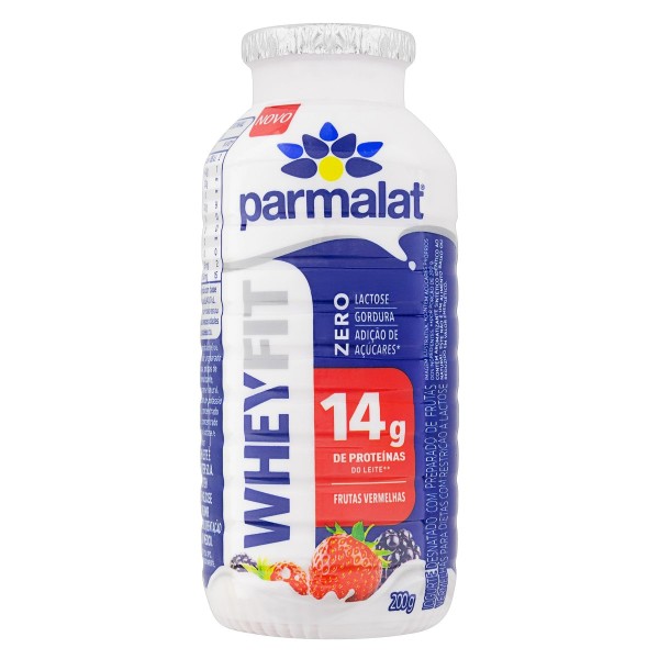 Iogurte Desnatado Frutas Vermelhas Zero Lactose Parmalat Whey Fit 200g