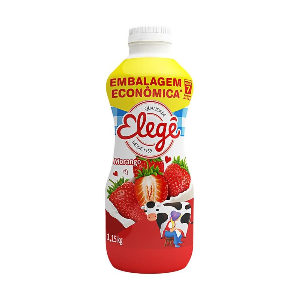 Encontraproduto.com.br - Bebida Láctea Elegê Morango Garrafa com 1,15kg