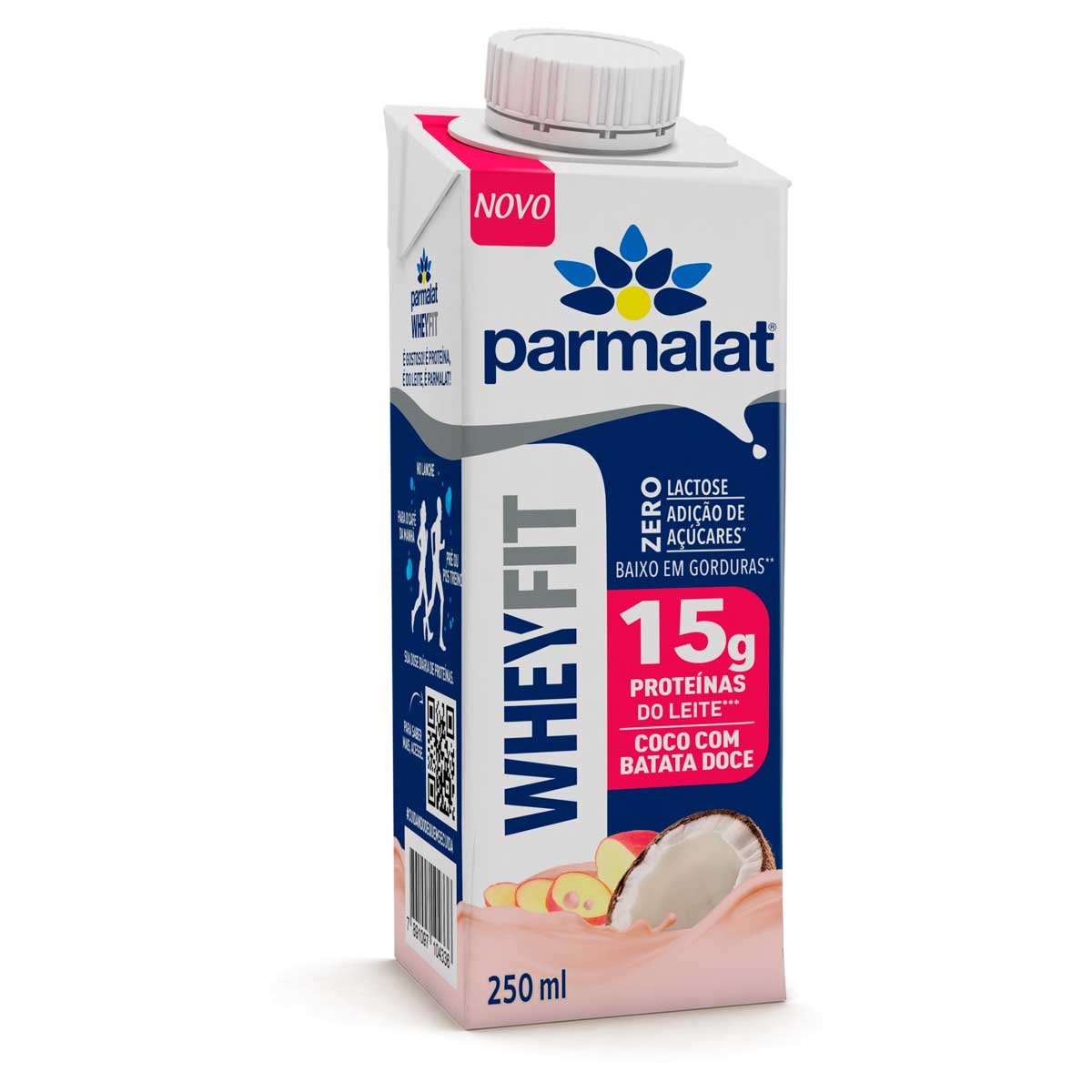 Encontraproduto.com.br - Bebida Láctea UHT Parmalat Wheyfit 15g Protéinas do Leite Zero Lactose Zero Açúcar Coco/Batata Doce 250ml