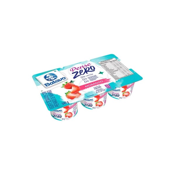 Encontraproduto.com.br - Iogurte Batavo Pense Zero Desnatado 0 Lactose Morango Bandeja 540g
