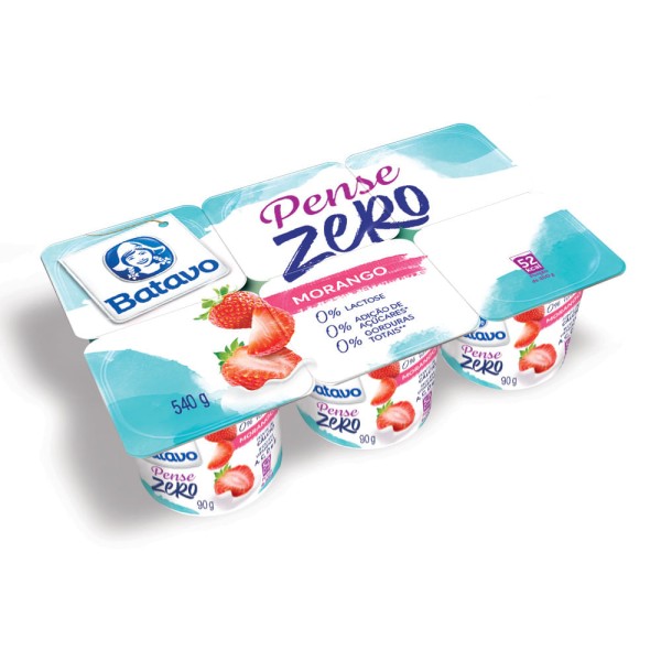 Encontraproduto.com.br - Iogurte Batavo Pense Zero Desnatado 0 Lactose Morango Bandeja 540g