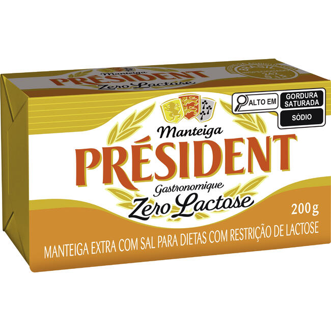 Encontraproduto.com.br - Manteiga Extra com Sal Zero Lactose Président Gastronomique 200g
