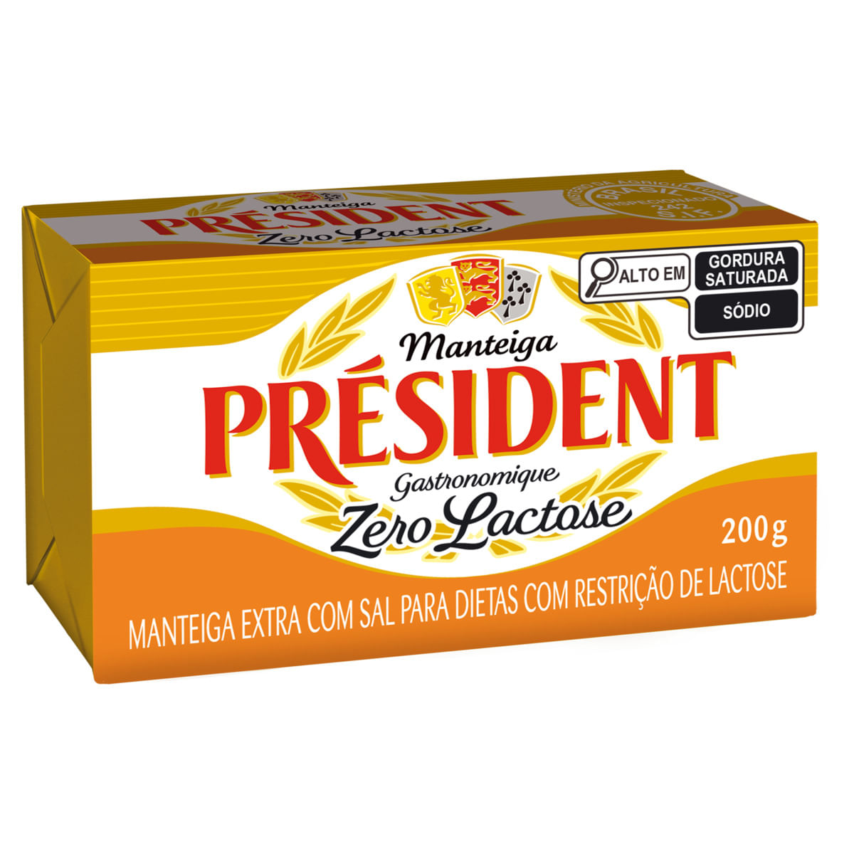 Encontraproduto.com.br - Manteiga Extra com Sal Zero Lactose Président Gastronomique 200g