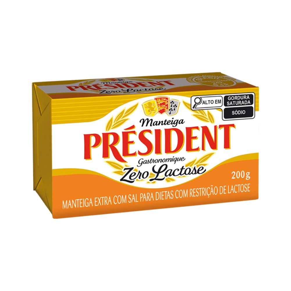 Encontraproduto.com.br - Manteiga Extra com Sal Zero Lactose Président Gastronomique 200g