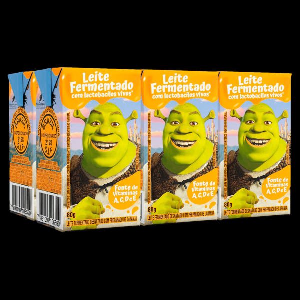 Leite Fermentado SHREK Laranja com 6 unidades 800g