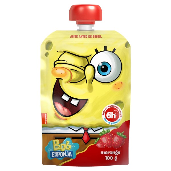 Encontraproduto.com.br - Iogurte Liquido Bob Esponja Pouch Morango 100g