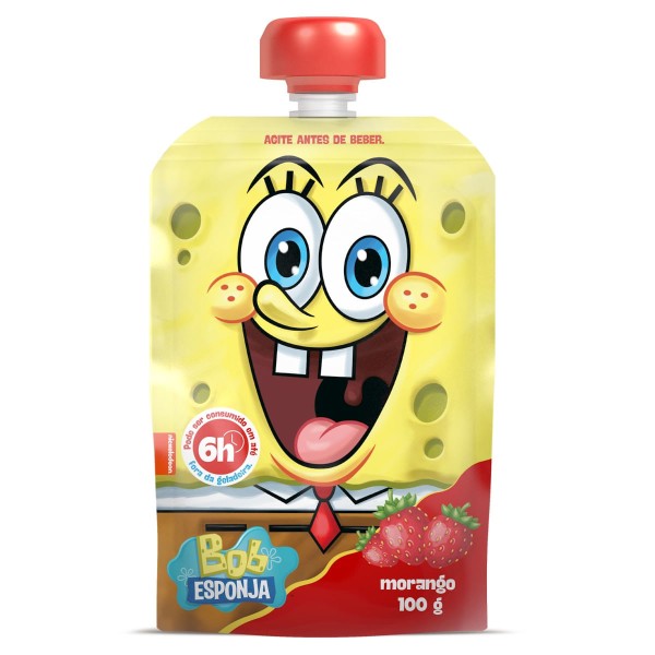 Encontraproduto.com.br - Iogurte Liquido Bob Esponja Pouch Morango 100g