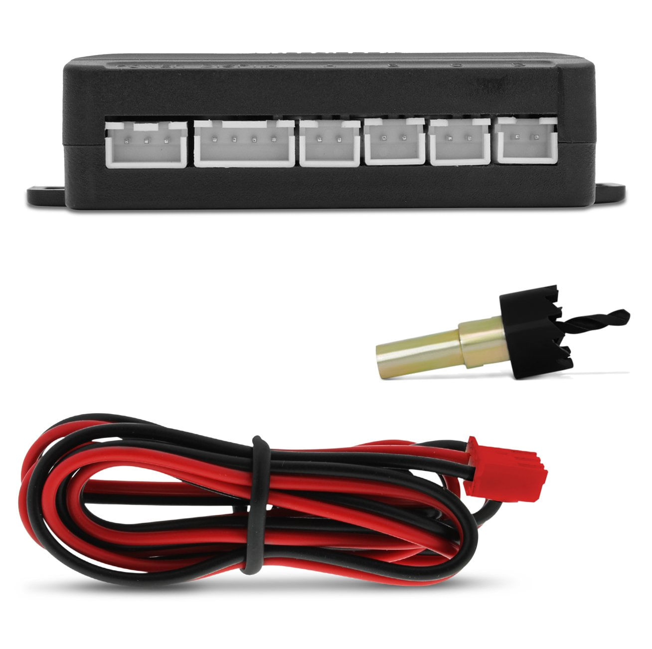 Encontraproduto.com.br - Sensor de Estacionamento 4 Pontos Universal com Display LED Colorido Sinal Sonoro