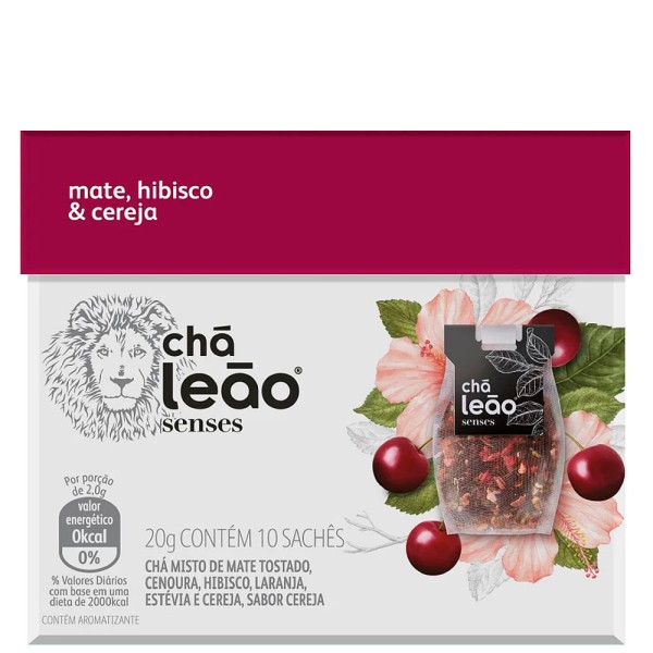 Encontraproduto.com.br - Chá Leão Senses Matte com Hibiscus e Cereja 10x20g