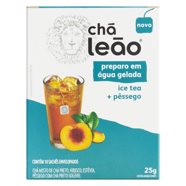Encontraproduto.com.br - Chá Ice Tea Leão Pêssego Caixeta com 25g